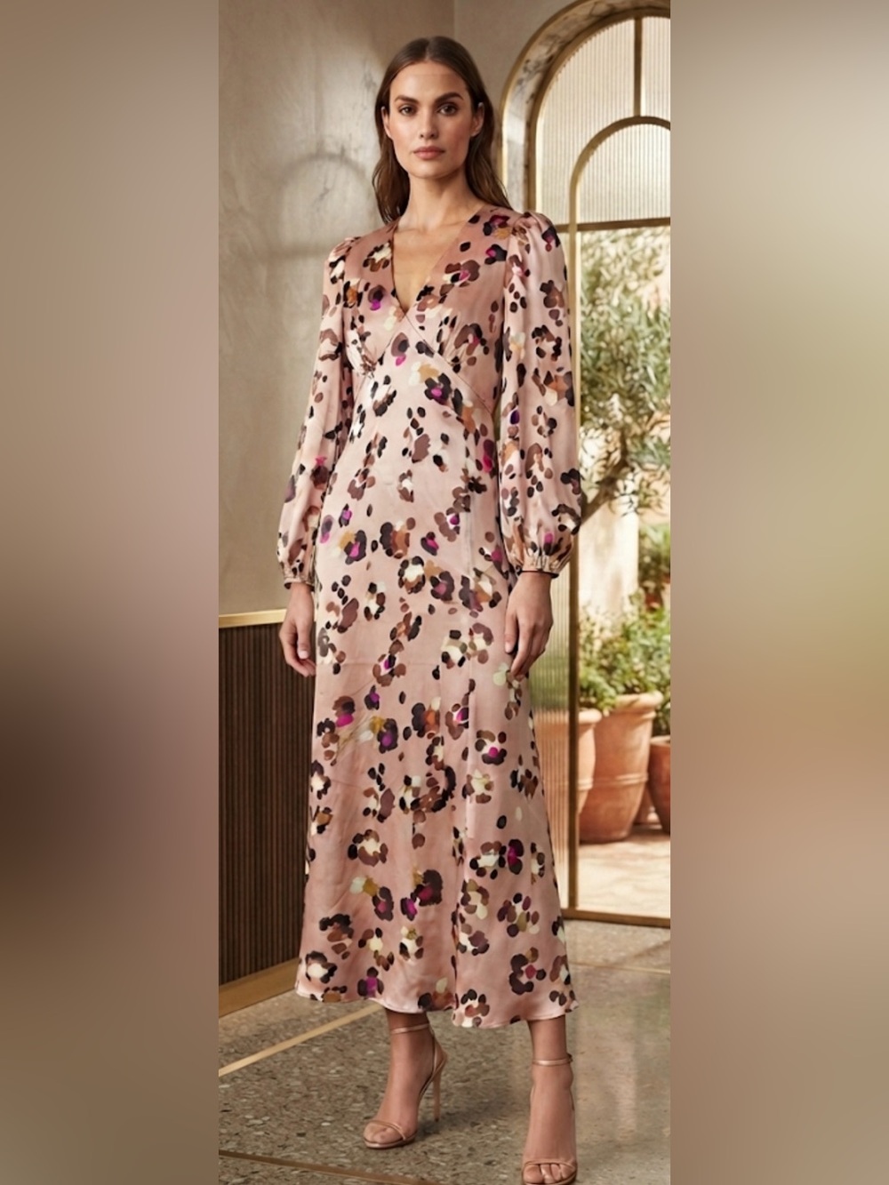 Never Fully Dressed Satin Animal Print Dress